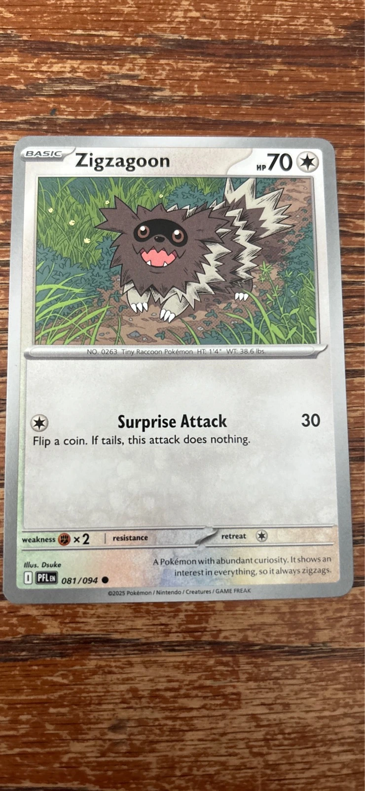 Pokémon TCG Zigzagoon 081/094 Reverse Holo Stellar Crown Near Mint #081/094