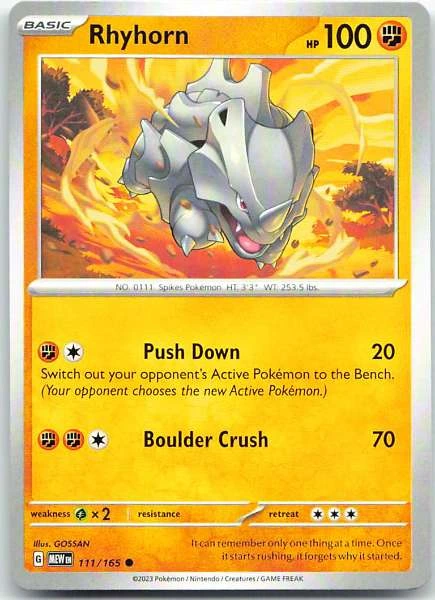 Rhyhorn - Scarlet & Violet 151 #111/165