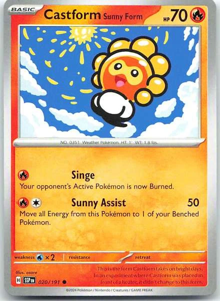 Castform Sunny Form - Surging Sparks #020/191