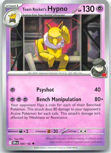 Team Rocket's Hypno - Destined Rivals #080/182