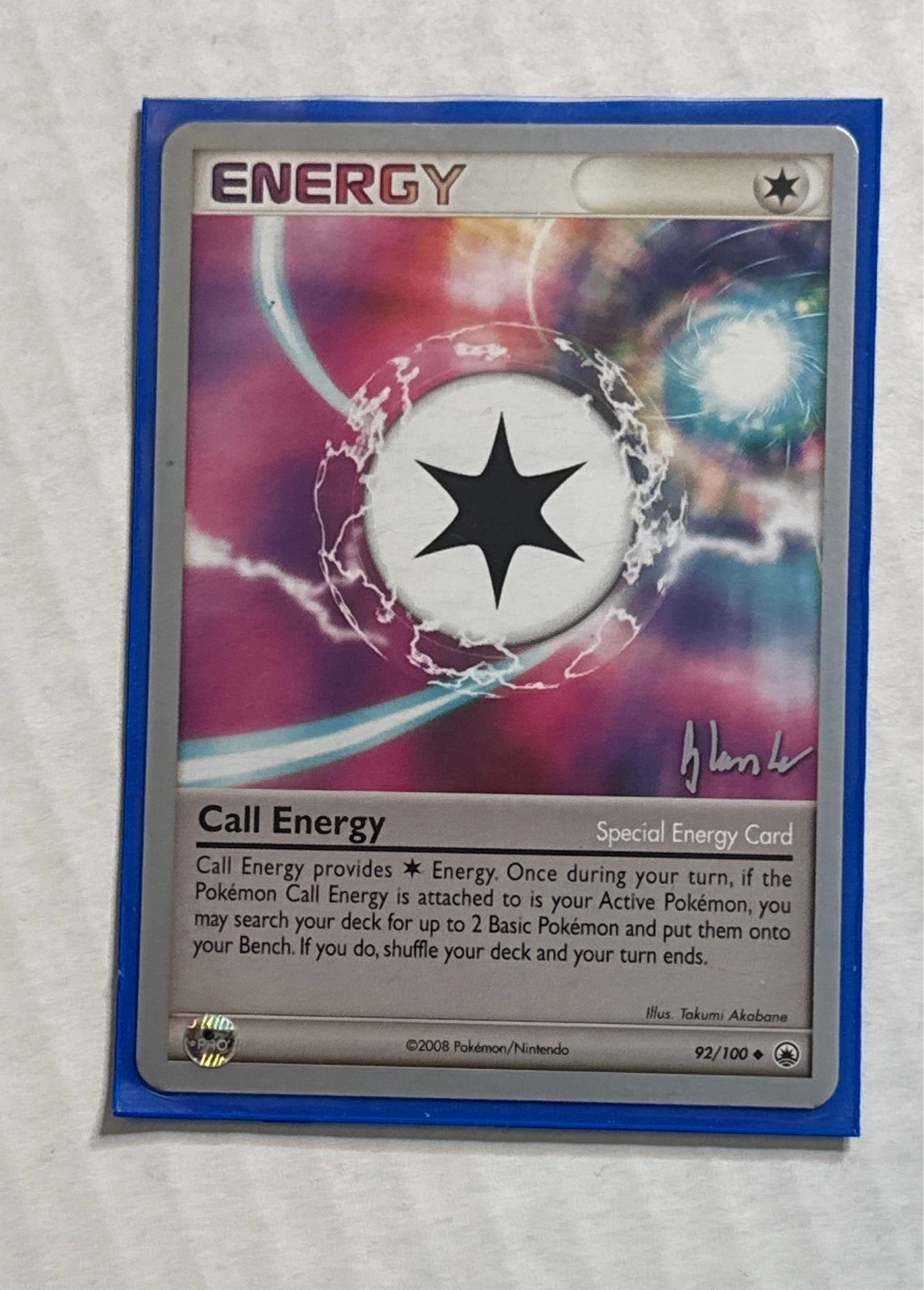 2008 Pokemon Majestic Dawn 92/100 Call Energy, 2008 World Championships NM Card - Legends Awakened #92/100