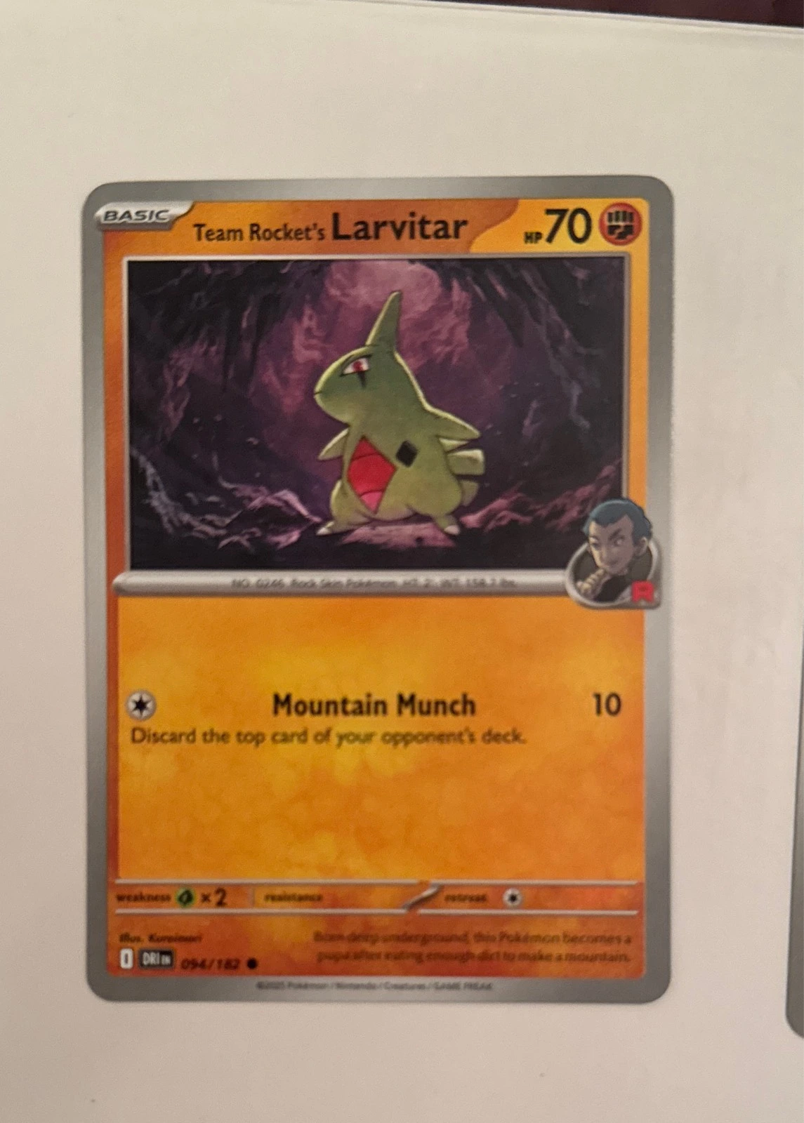 Team Rocket's Larvitar - Pokémon 151 #094/182