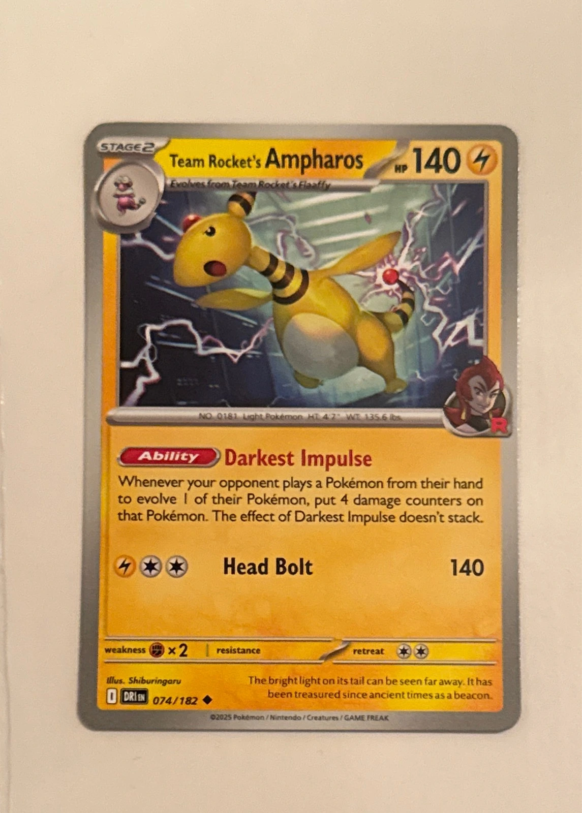 Team Rocket's Ampharos - Pokémon #074/182