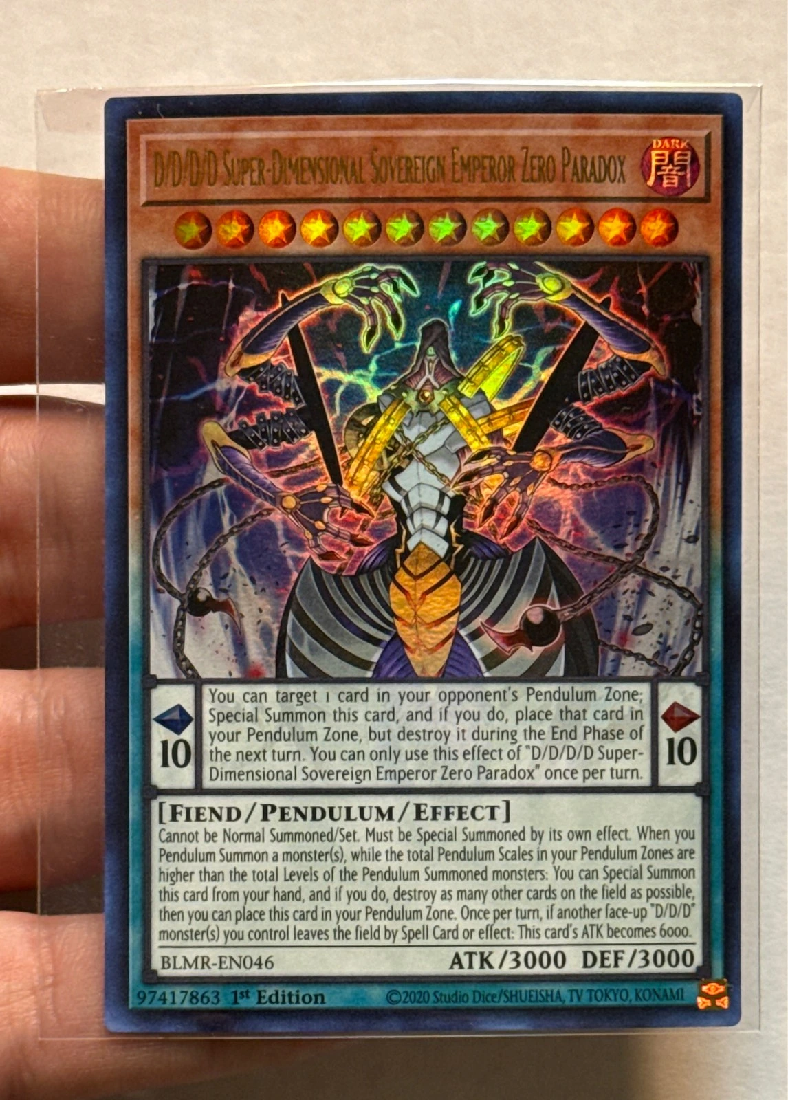 D/D/D/D Super-Dimensional Sovereign Emperor Zero Paradox - Battles of Legend: Monstrous Revenge #BLMR-EN046