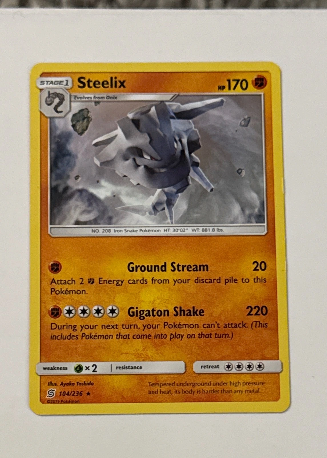 Steelix - Steelix 104/236 Pokemon Unified Minds Fighting Rare #104/236