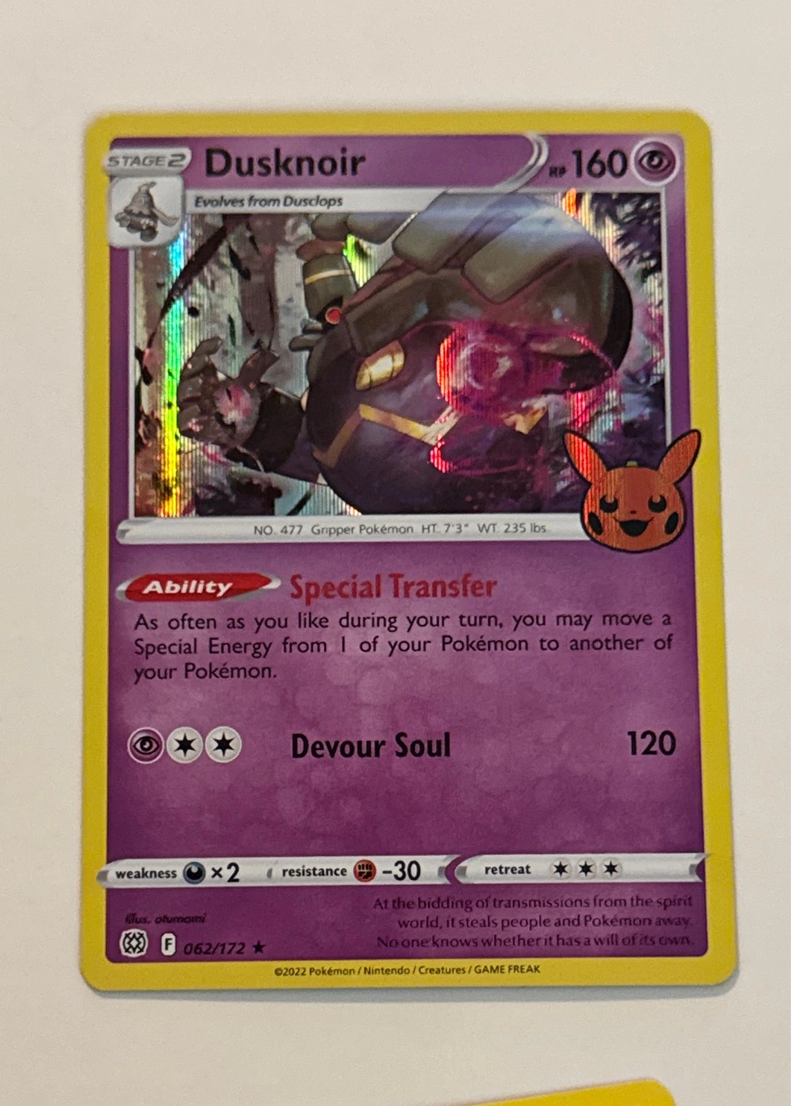 Dusknoir - Pokémon TCG: Sword & Shield—Brilliant Stars #062/172