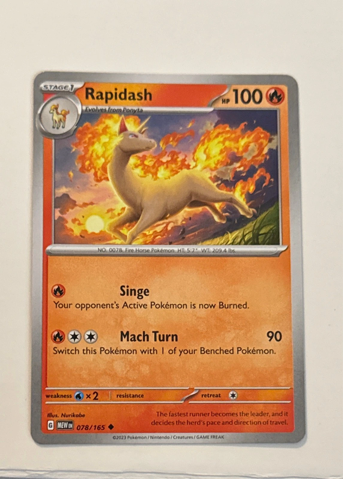 Rapidash - Pokémon 151 #078/165