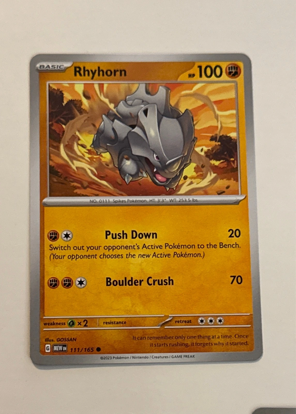 Rhyhorn - Pokémon 151 #111/165