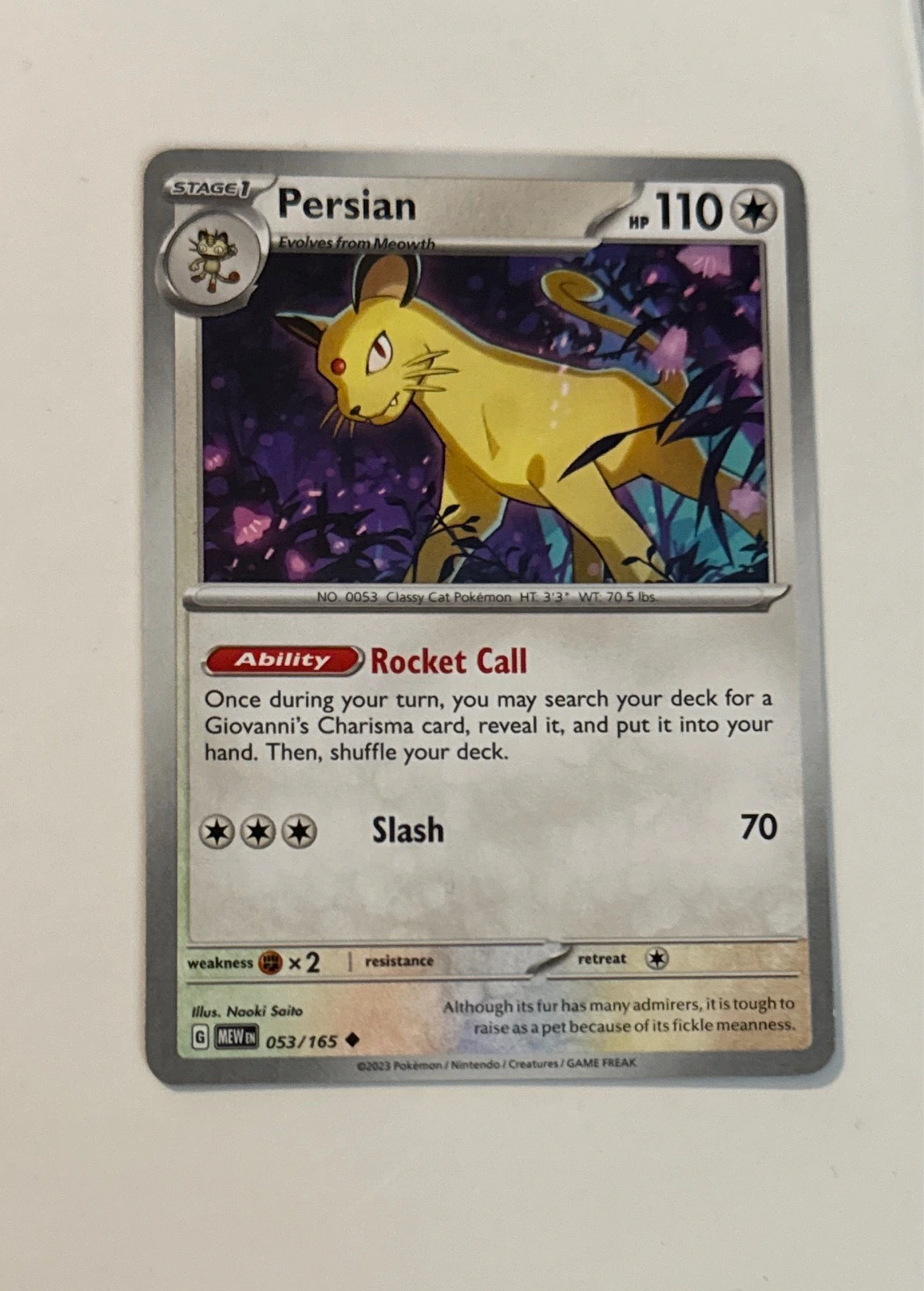 Persian - Pokémon 151 #053/165