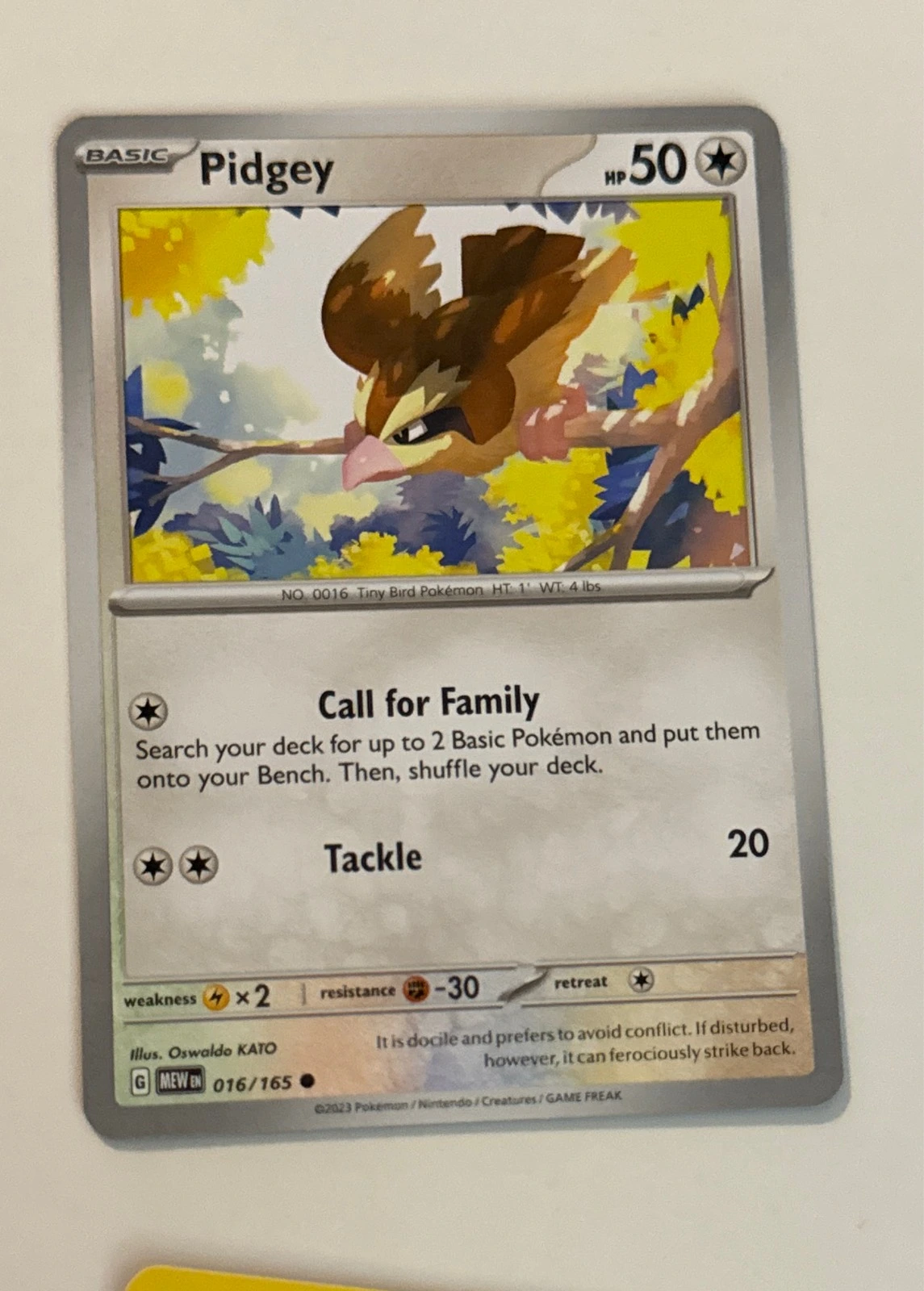Pidgey - Pokémon 151 #016/165