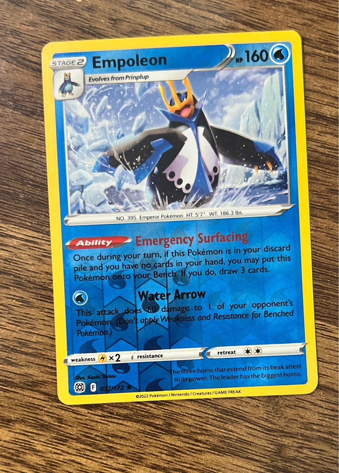 Empoleon 037/172 Holo Rare Brilliant Stars Pokemon Reverse Holo Lightly Played #037/172