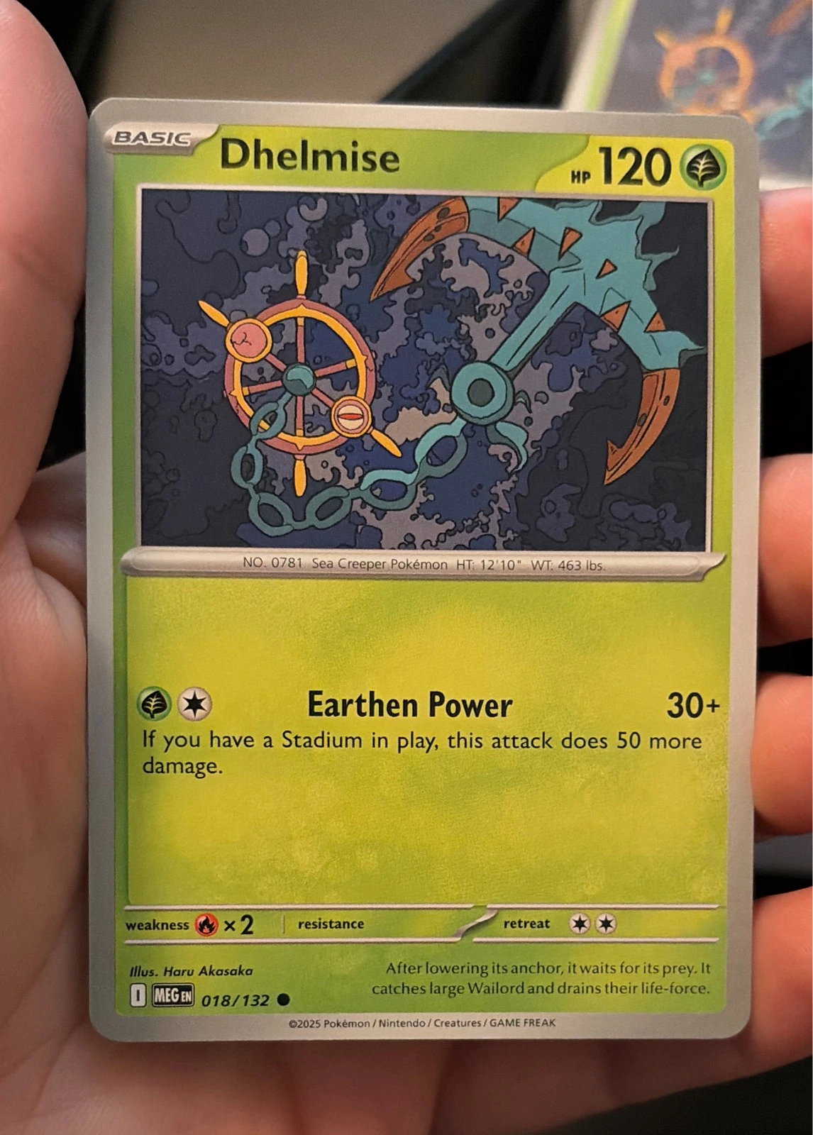 Dhelmise 018/132 Common Mega Evolution Pokemon Near Mint - Mega Gen #018/132