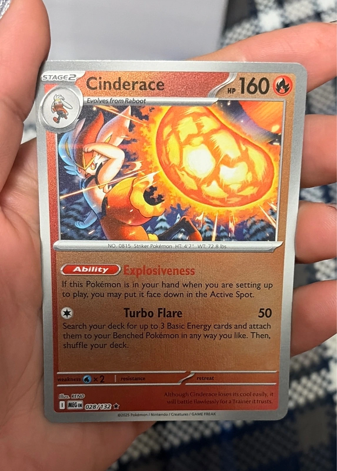 Cinderace 028/132 Me01: Mega Evolution Reverse Holo - Pokémon TCG Mega Evolution #028/132