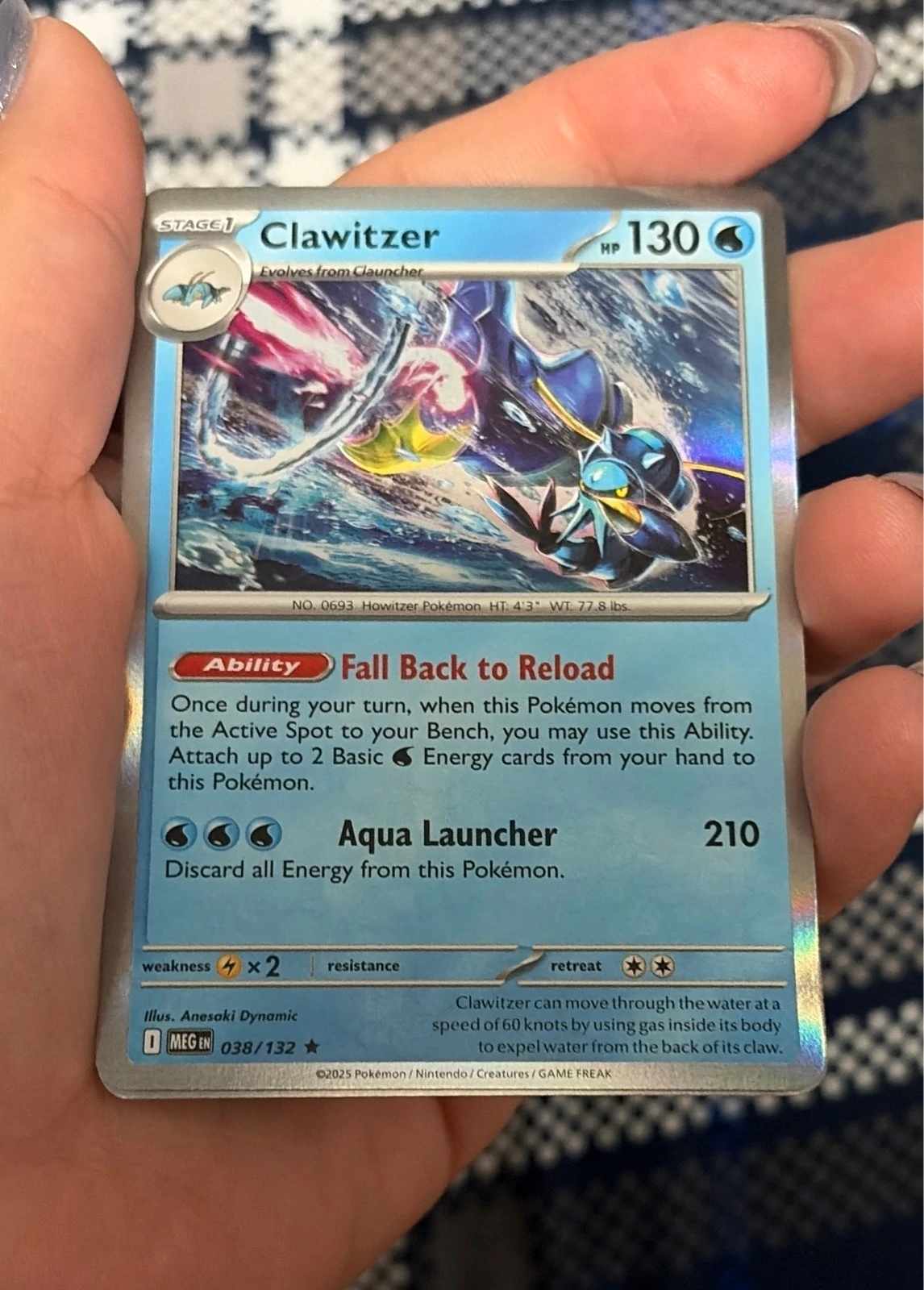 Clawitzer 038/132 Rare Mega Evolution Pokemon Holo Near Mint #038/132