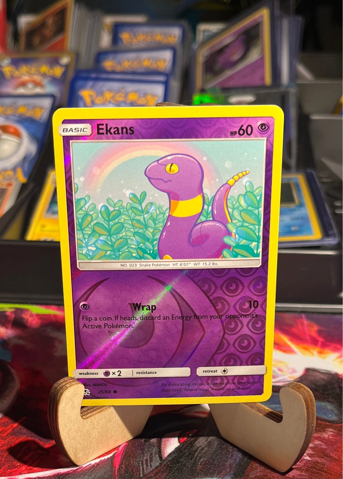 Ekans 25/68 Common Hidden Fates Pokemon Reverse Holo Near Mint #25/68
