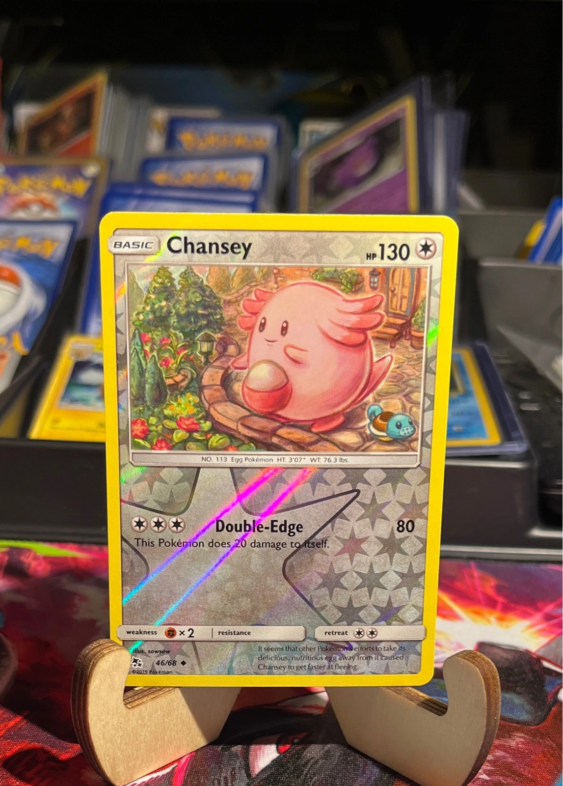 Chansey 46/68 Uncommon Hidden Fates Pokemon Reverse Holo Near Mint #46/68