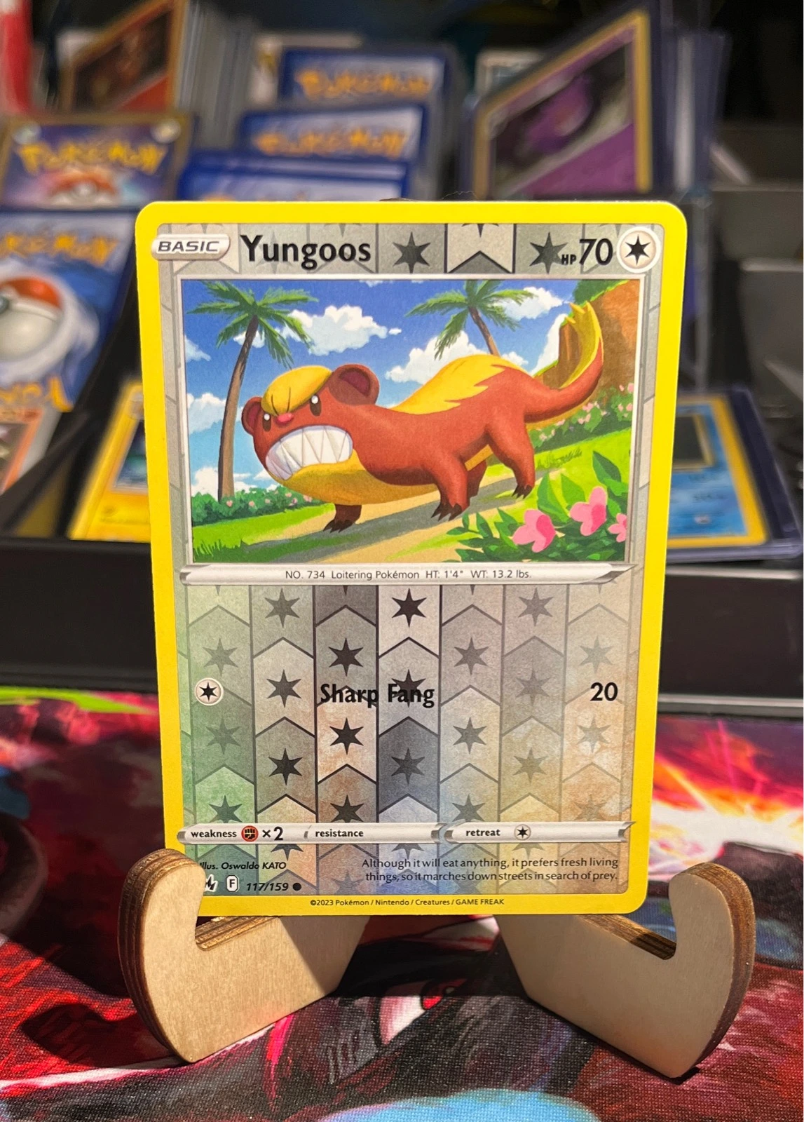 Yungoos 117/159 Common Crown Zenith Pokemon Reverse Holo Near Mint - Scarlet & Violet #117/159