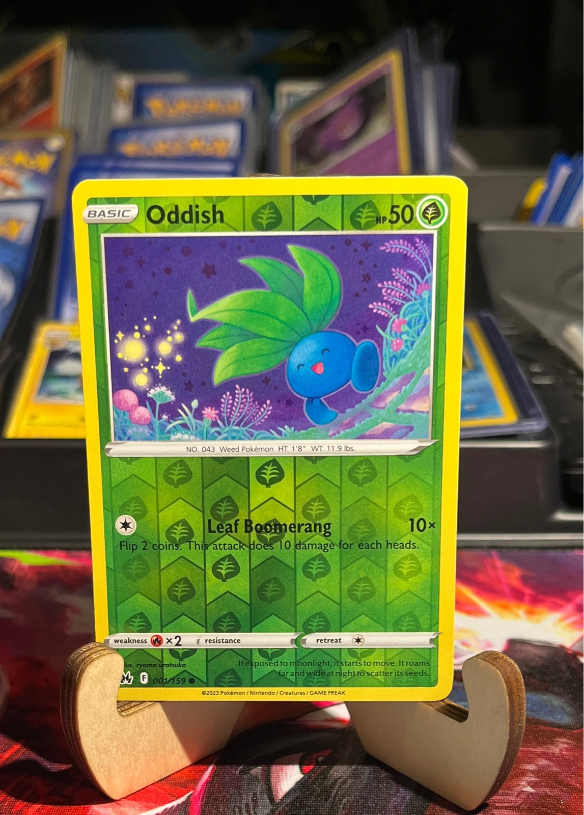 Oddish 001/159 Common Crown Zenith Pokemon Reverse Holo Near Mint - 151 #001/165