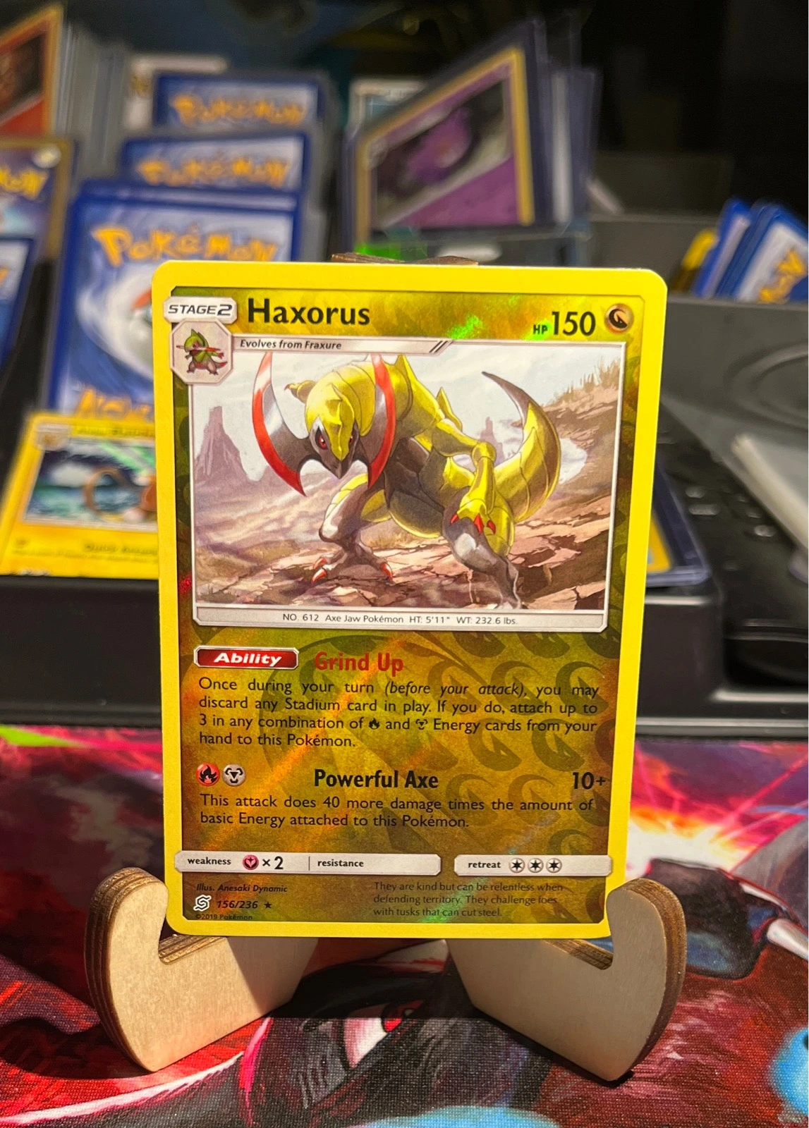 Haxorus Reverse Holo Holo Rare SM - Unified Minds 156/236 LP #156/236