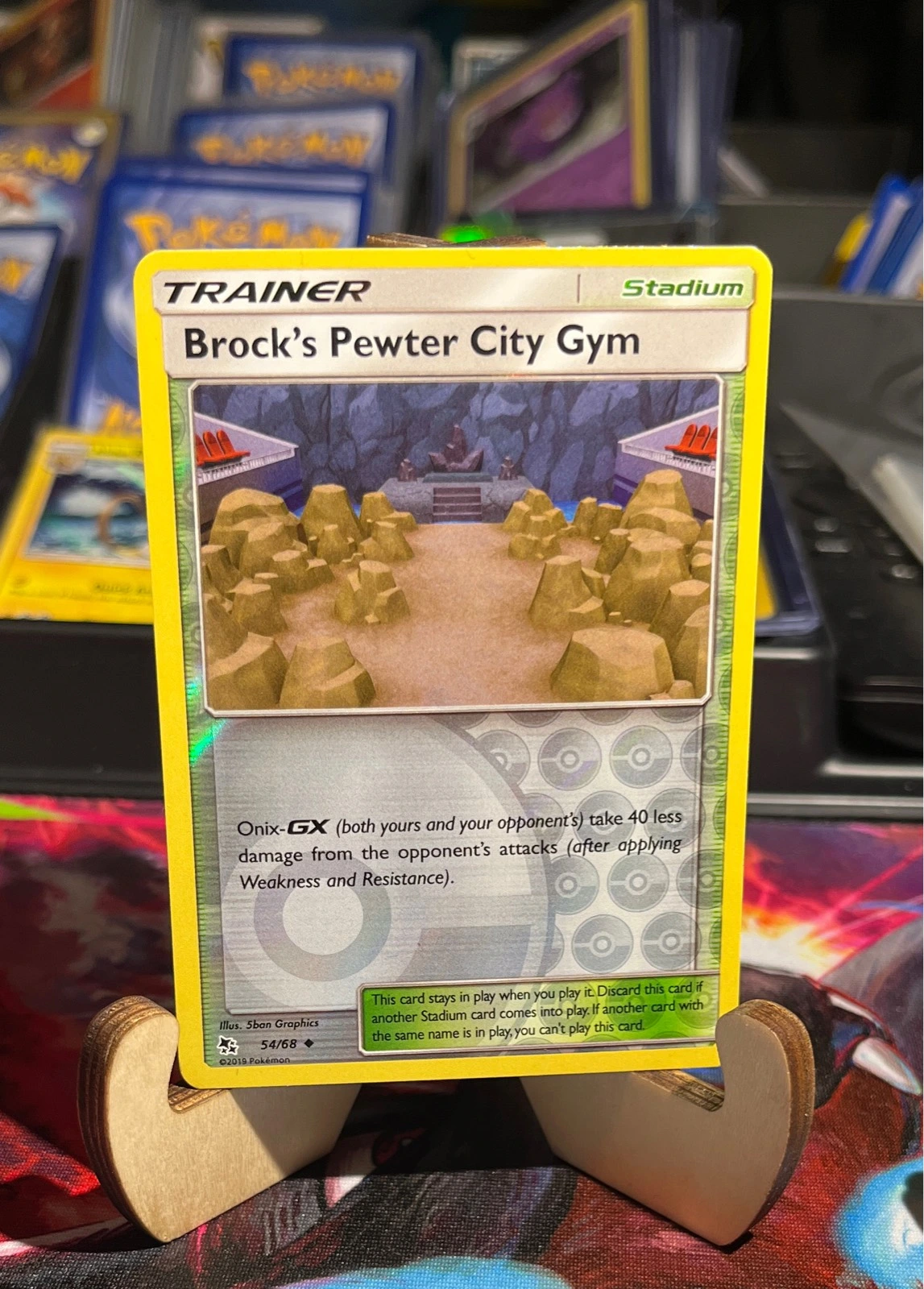 Pokemon - BROCK'S PEWTER CITY GYM - 54/68 - Reverse Holo - Hidden Fates  - NM/M #54/68