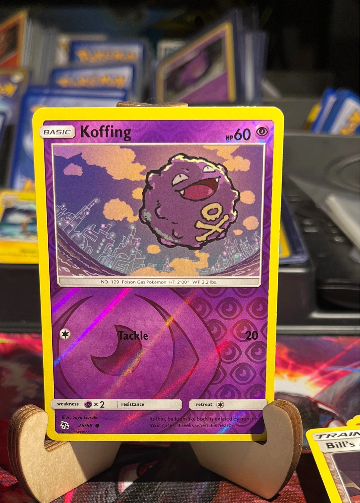 Koffing 28/68 Common Hidden Fates Pokemon Reverse Holo Near Mint #28/68