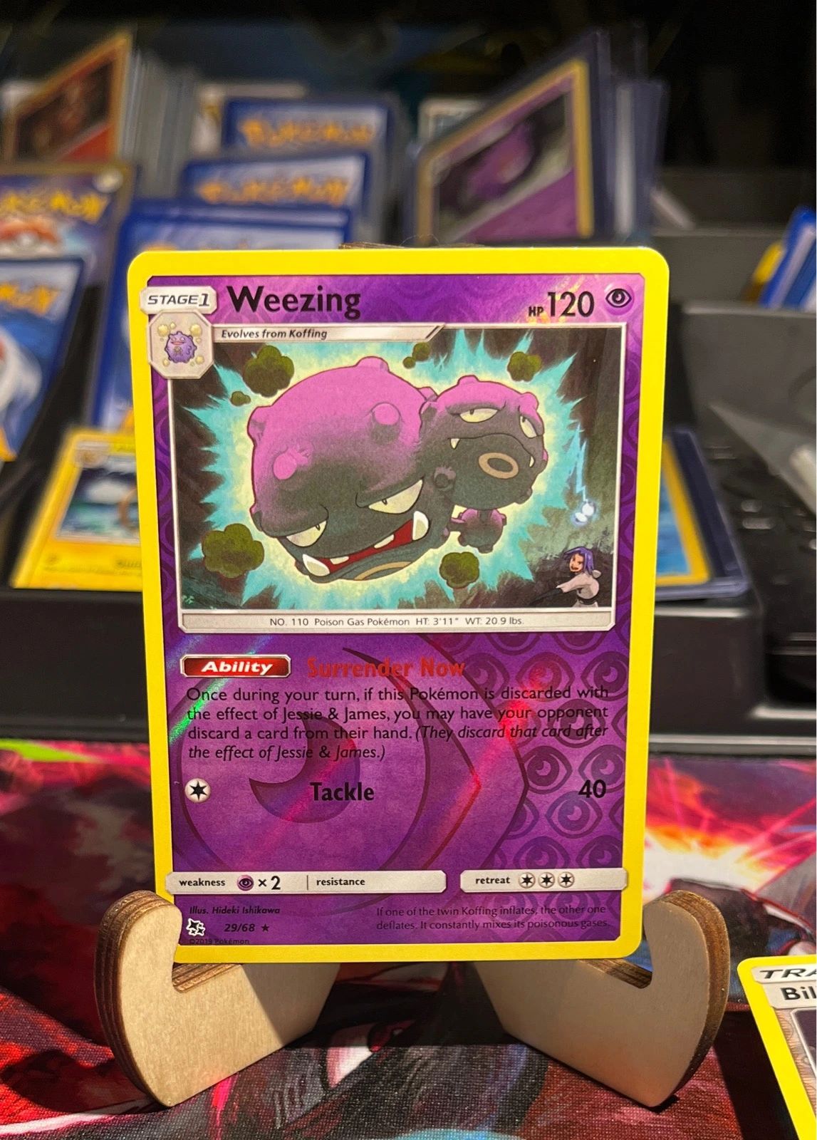 Weezing - 29/68 - Rare - Reverse Holo - Hidden Fates - NM/M #29/68
