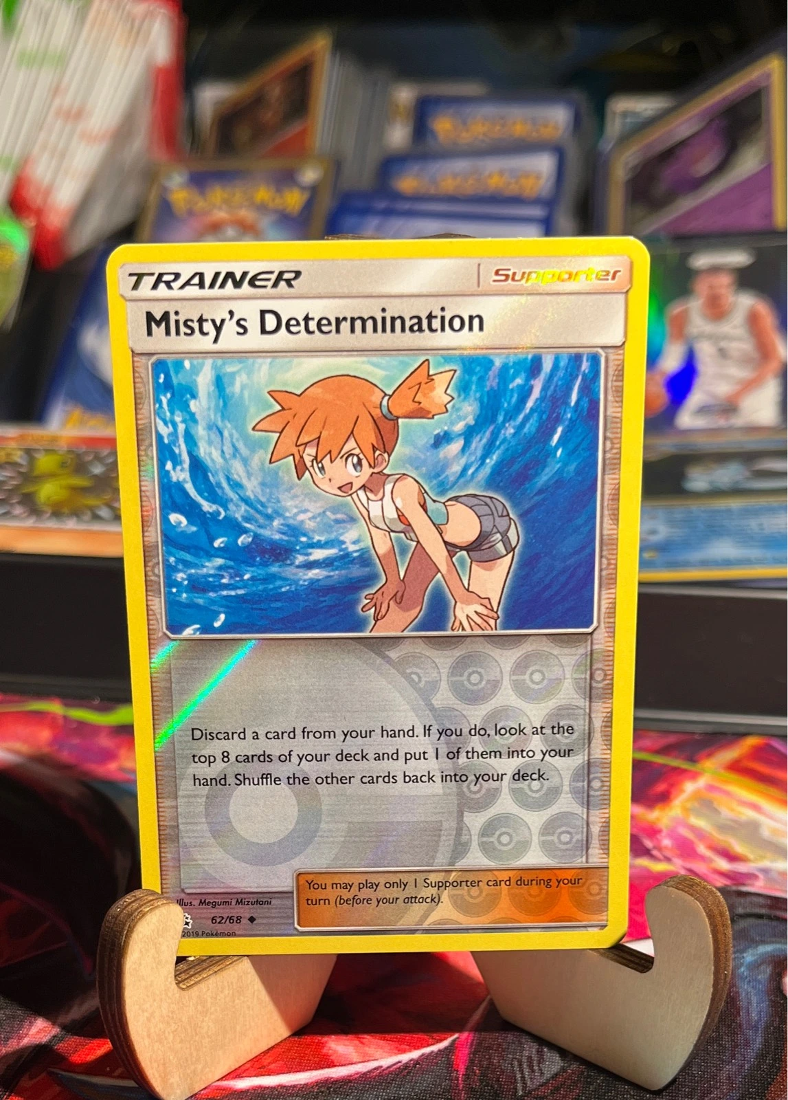 Misty's Determination - 62/68 - Reverse Holo - Hidden Fates - NM/M #62/68