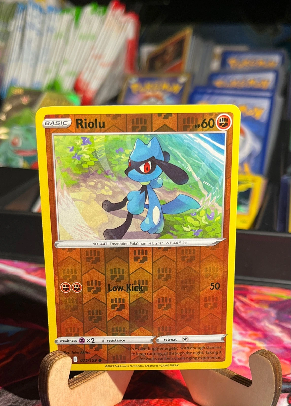 RIOLU 071/159 C CROWN ZENITH POKEMON REVERSE HOLO NEAR MINT - Paradox Rift #071/159