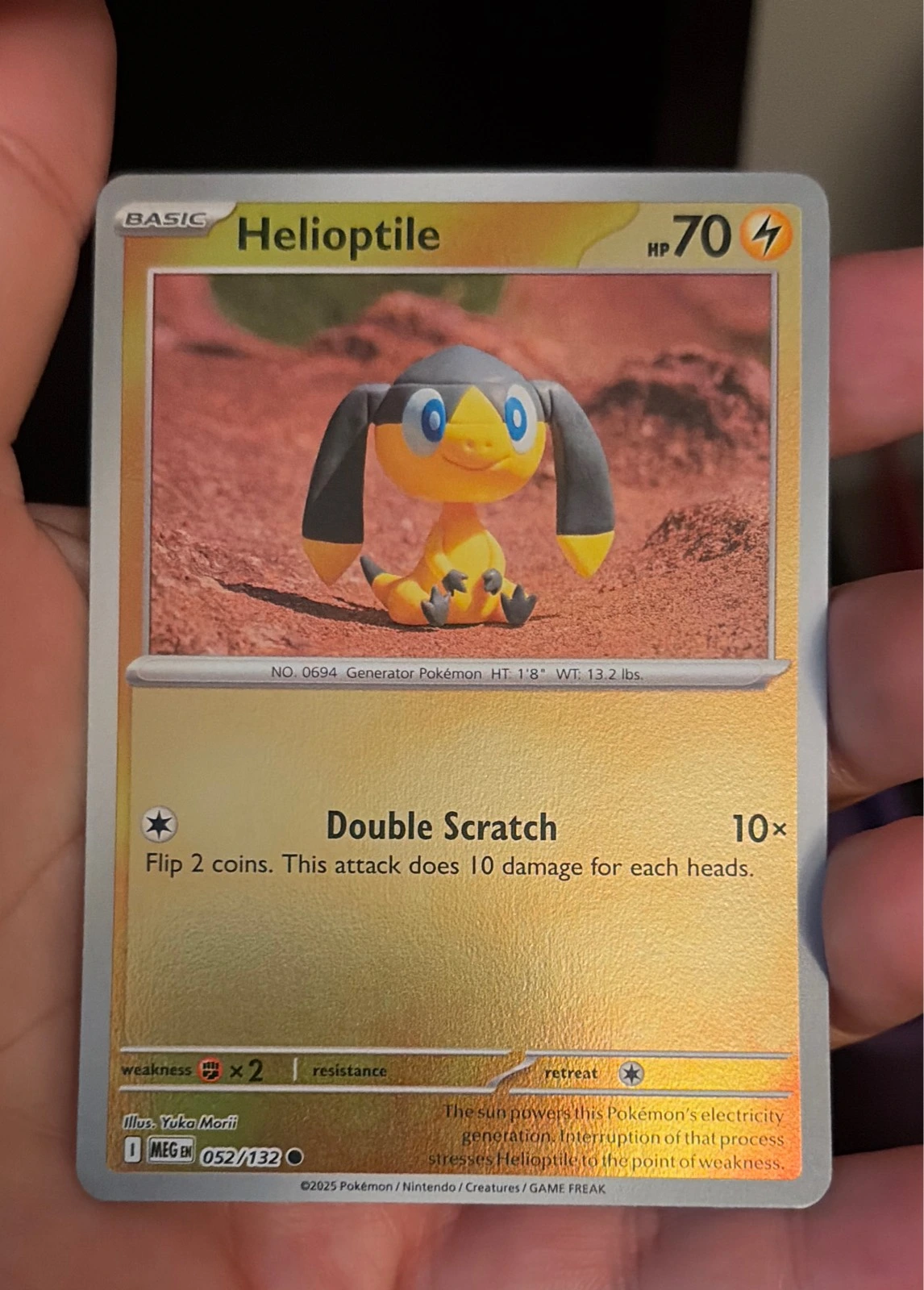 Pokemon - Helioptile 052/132  - Reverse Holo - Mega Evolution - New #052/132