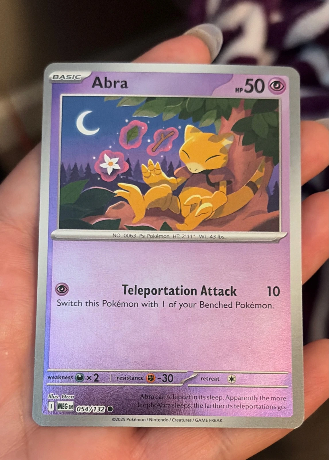 Abra 054/132 Common Mega Evolution Pokemon Reverse Holo Near Mint #054/132