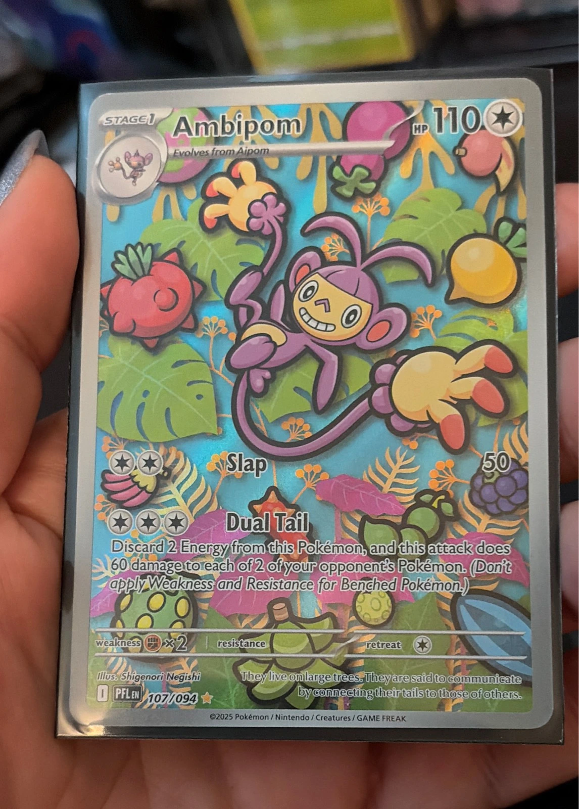 Ambipom Holo 107/094 ME02: Phantasmal Flames Illustration Rare NM #107/094