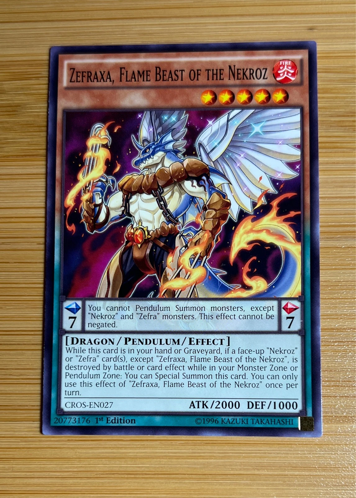 Zefraxa, Flame Beast of the Nekroz - Crossed Souls #CROS-EN027
