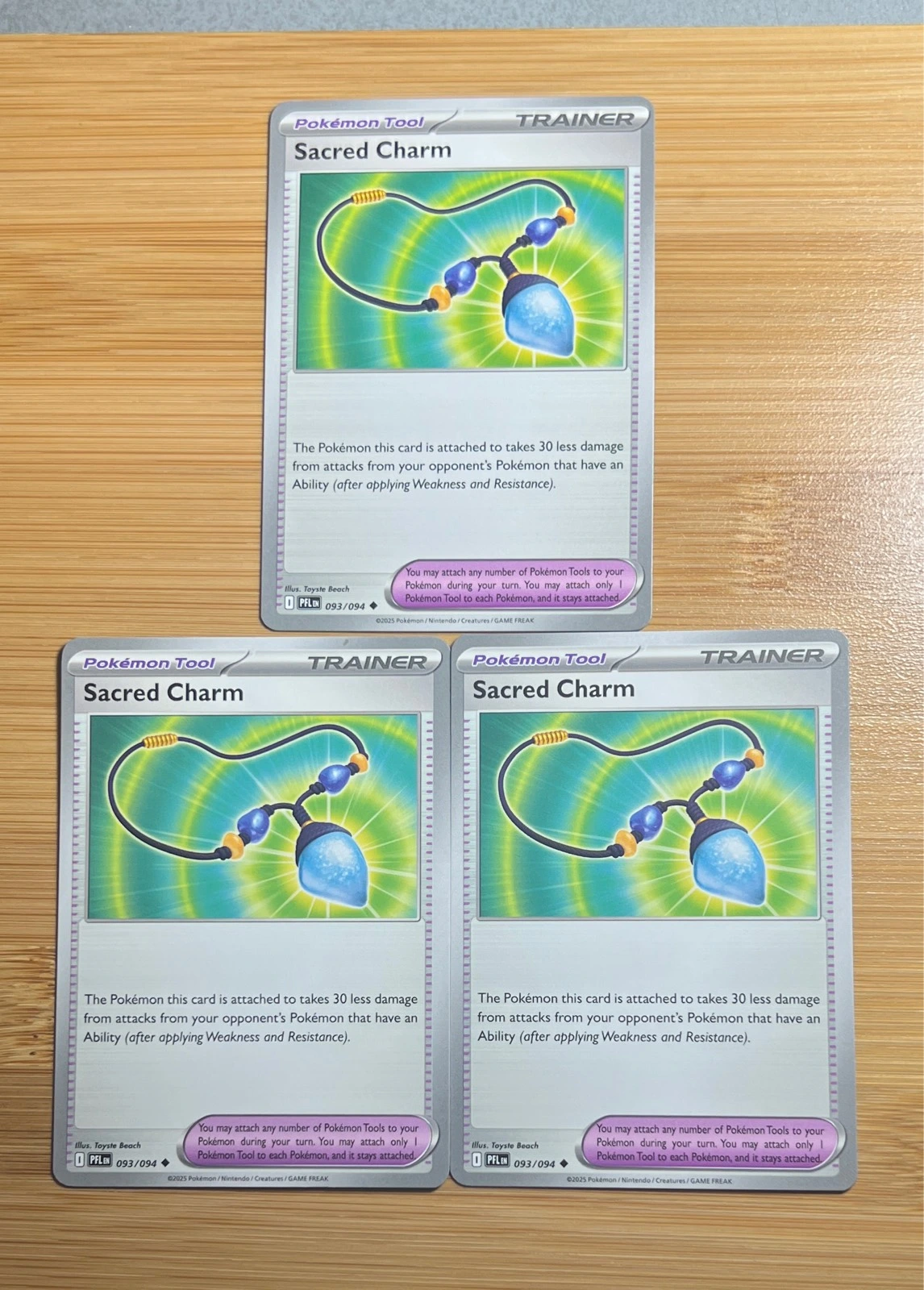 Sacred Charm 3x - Pokémon Phantasmal Flames #093/094
