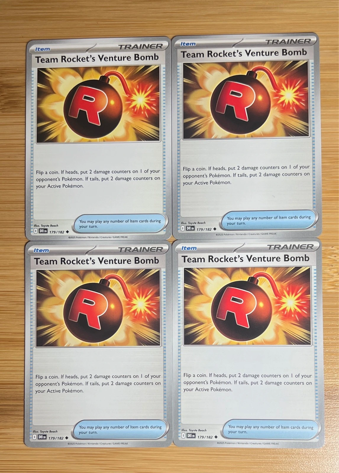 Team Rocket's Venture Bomb 4x - Pokémon Destined Rivals #179/182