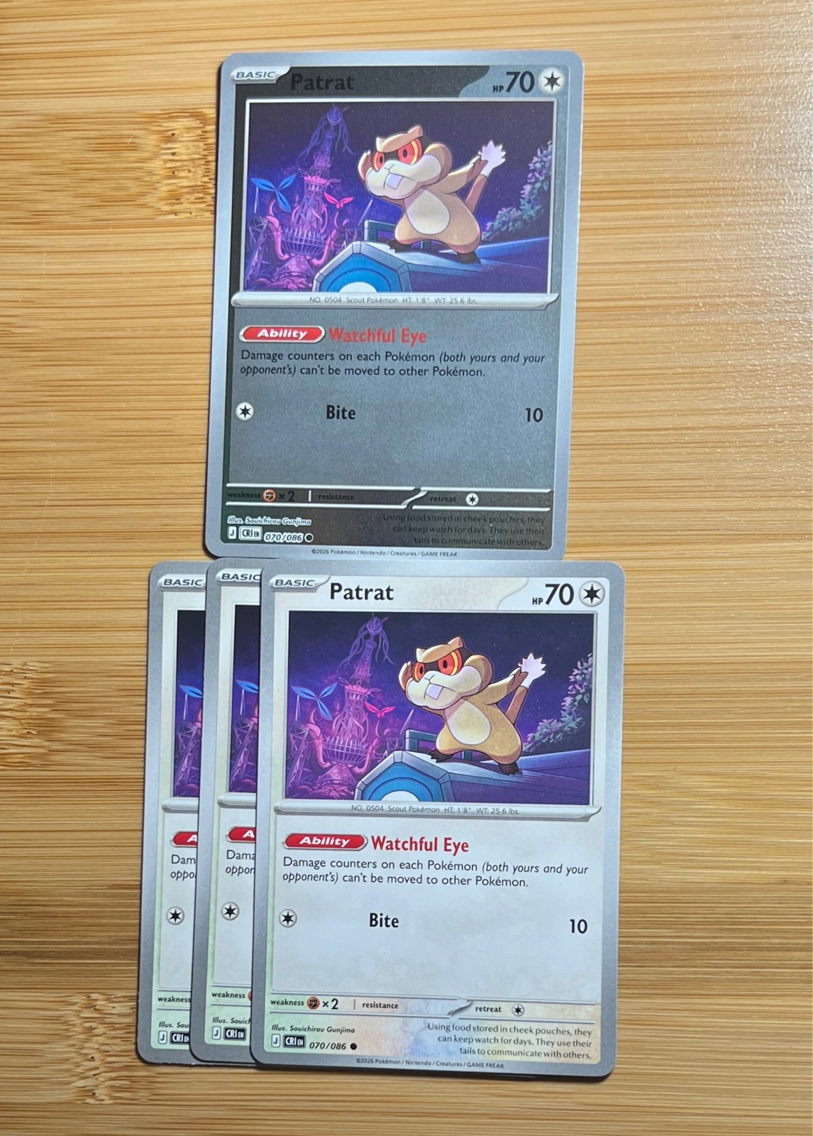Patrat 1x Reverse 3x Normal - Pokémon Chaos Rising #070/086