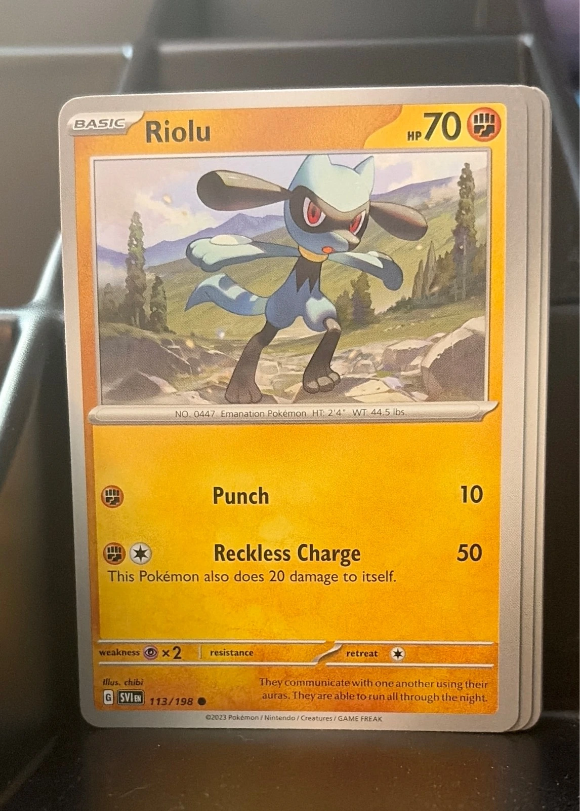 Riolu 113/198 Common SV01: Scarlet & Violet Base Set NM #113/198