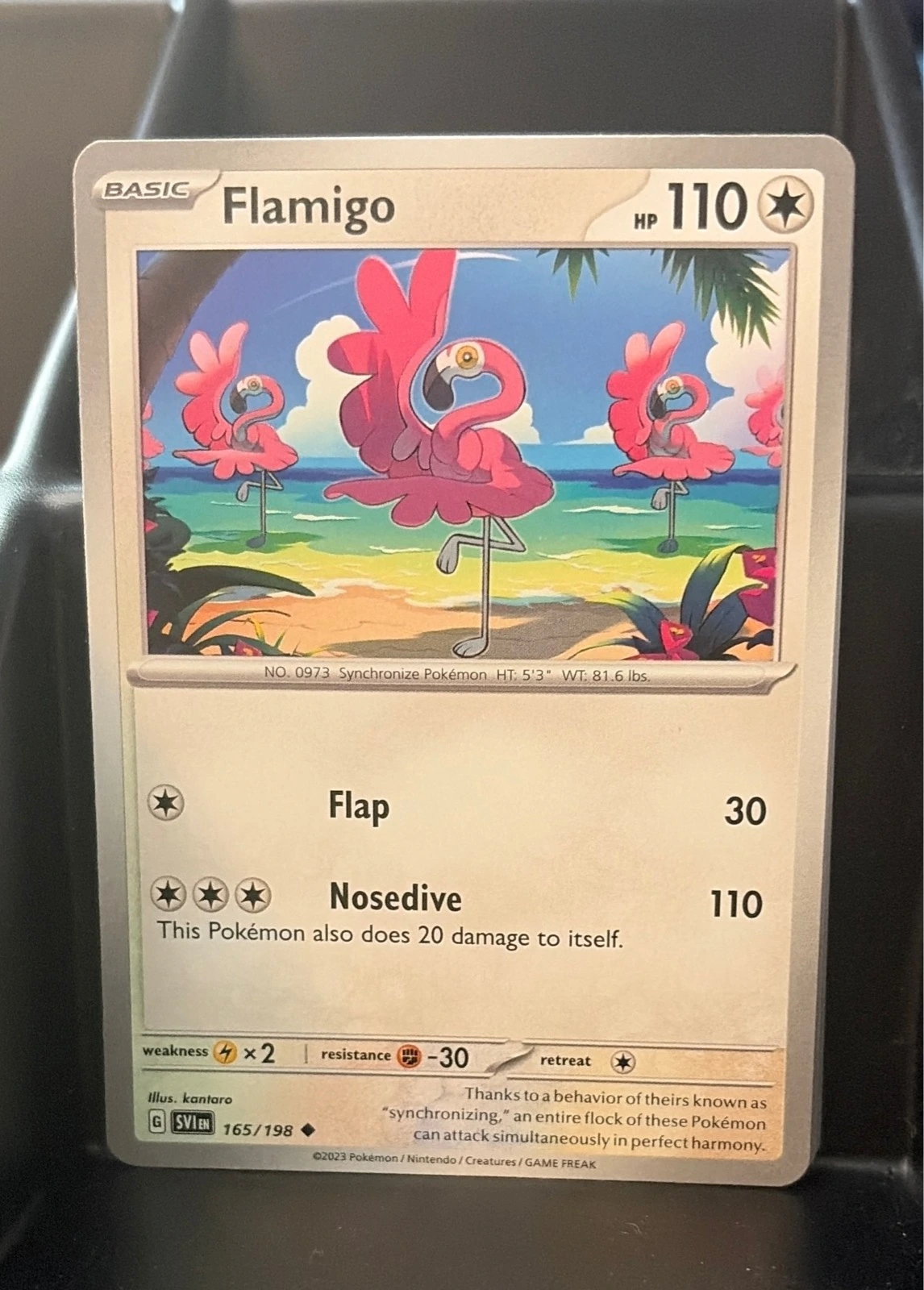Flamigo 165/198 Uncommon Scarlet & Violet Pokemon Near Mint #165/198