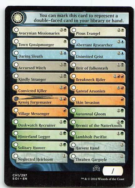 Checklist Card - Shadows over Innistrad #CH1/297