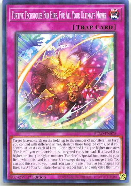 Furtive Techniques Fur Hire, Fur All Your Ultimate Moves - Burst Protocol #BPRO-EN075
