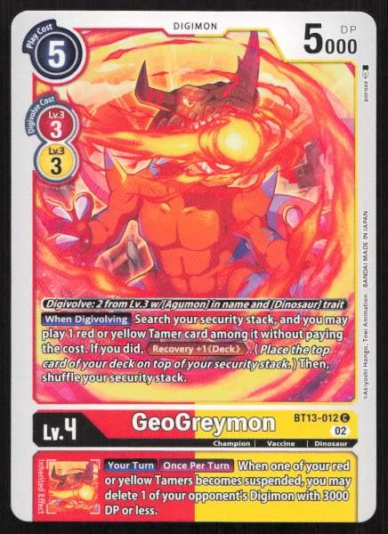 GeoGreymon - Versus Royal Knights / Great Legend #BT13-012