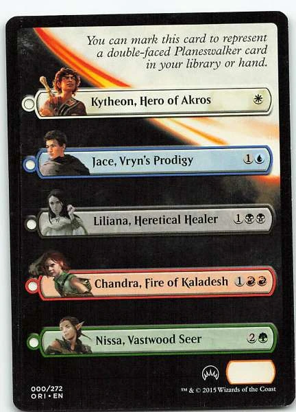 Planeswalker Checklist - Magic Origins #000/272