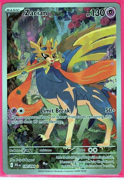 Zacian 100/094 Phantasmal Flames Pokemon Card Rare Near Mint #100/094