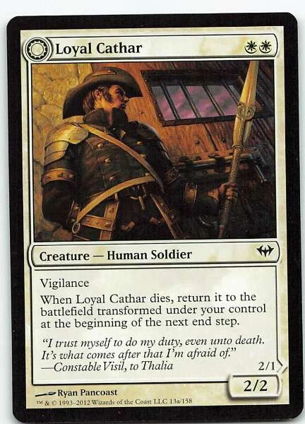 Loyal Cathar // Unhallowed Cathar - Dark Ascension #13a/158